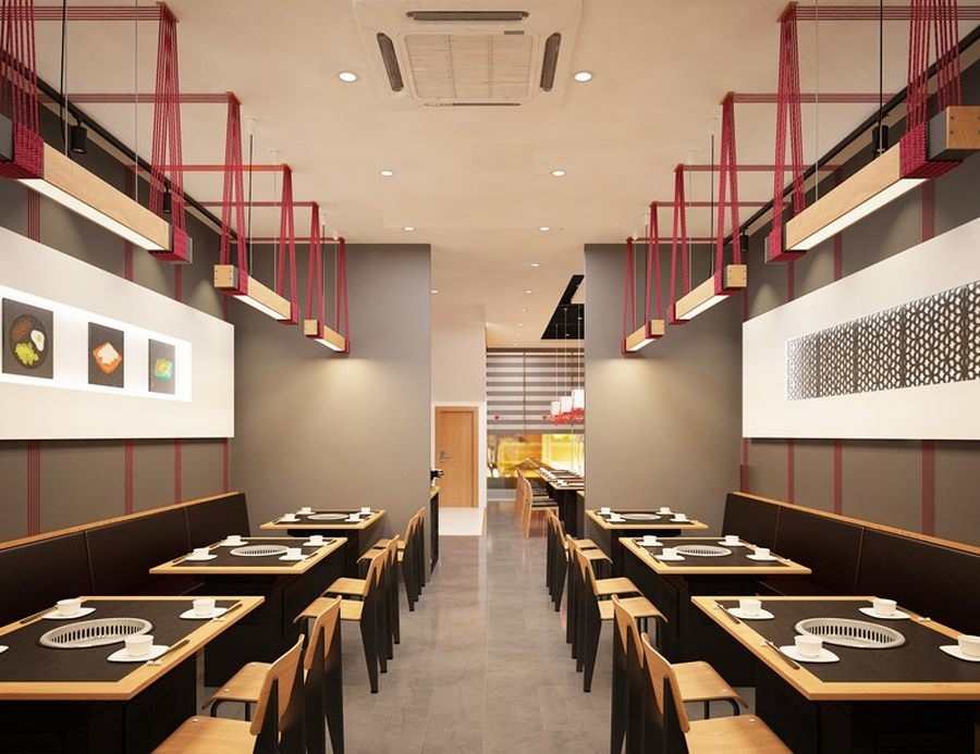 Các thiết kế nội thất theo phong cách Hàn Quốc thường đề cao sự tối giản và tiện ích phù hợp cho đặc trưng ẩm thực của họ