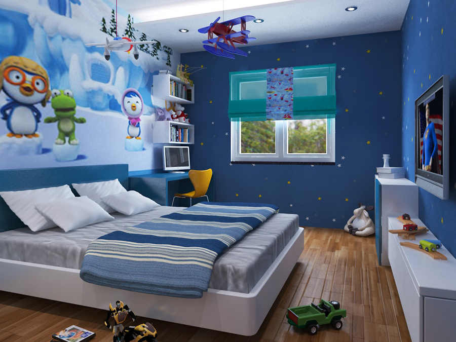 Thiết kế phòng ngủ mang màu sắc và trang trí kích thích tư duy không gian chuẩn GU cho trẻ thích khám phá, tìm tòi